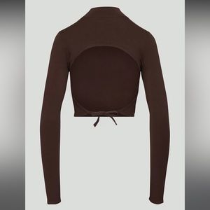 Aritzia Ellie Backless Sweater Rich Mocha Brown Size XS NWT